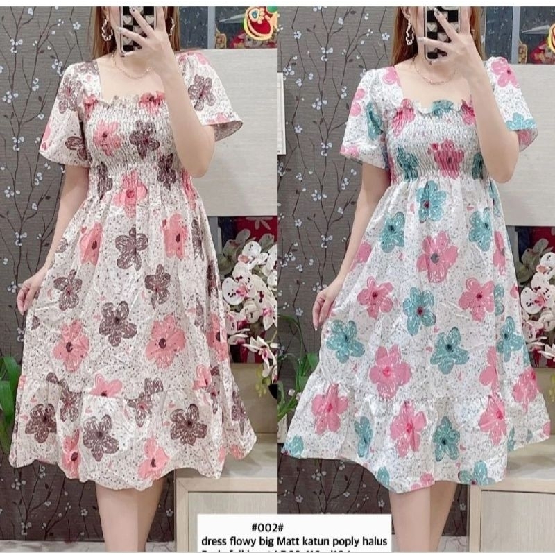 Daster Fuji Motif Bunga Kerut Dada Bahan Rayon Premium