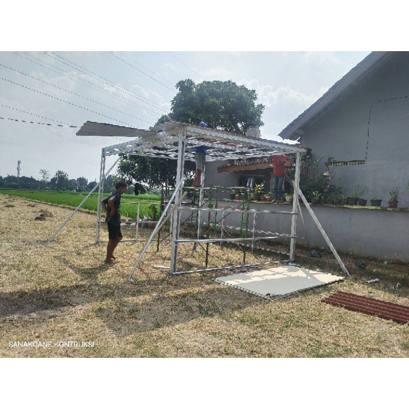 kanopi rumah dan gudang baja ringan murah terpasang