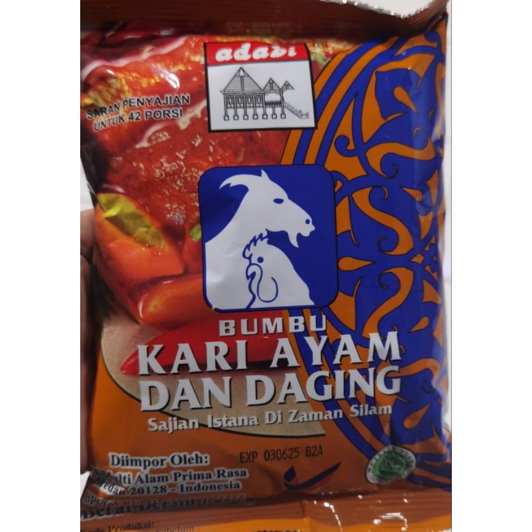 

Termurah Kari ayam dan daging adabi 25 gram promo