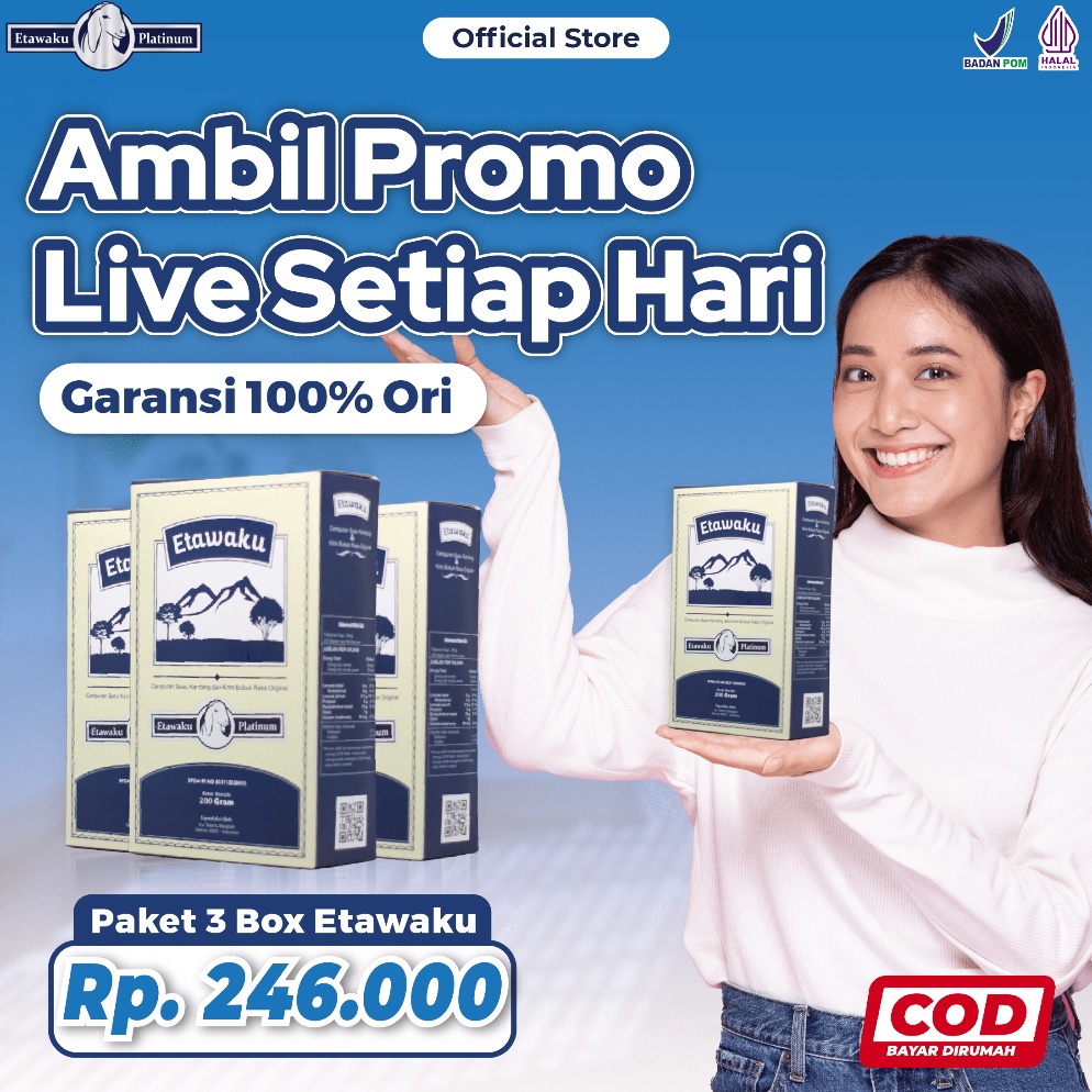 

Termurah Etawaku Platinum Susu Kambing Etawa Untuk Sendi dan Pernafasan Paket 3 Box