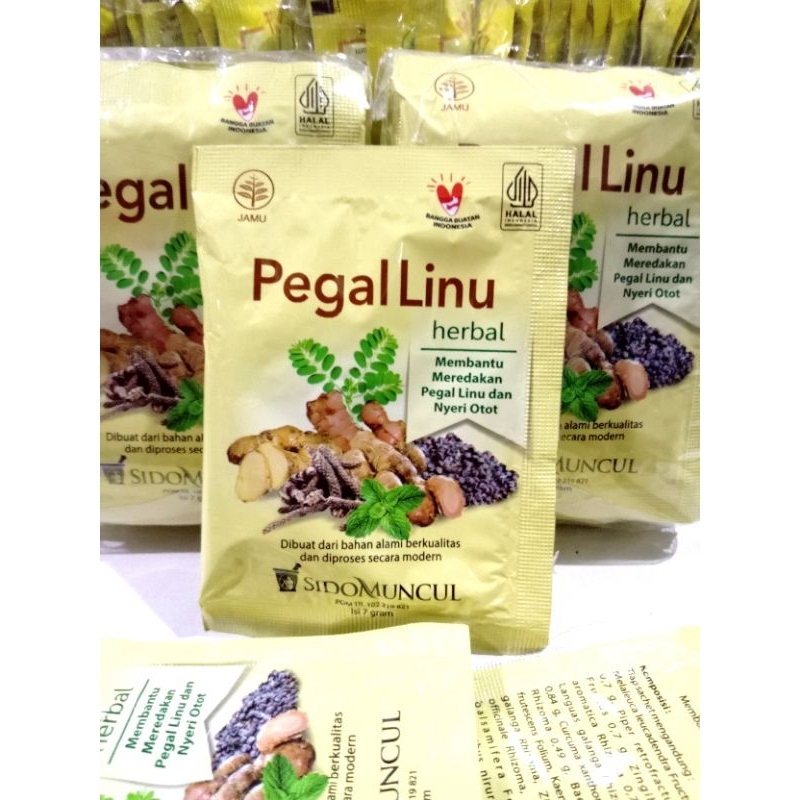 

JAMU PEGAL LINU SIDO MUNCUL SERBUK 1PAK ISI 10 SACHET