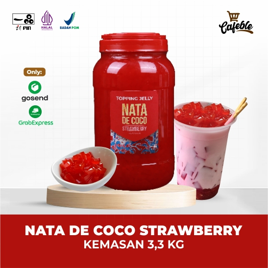 

Itpin Nata De Coco Premium Rasa Strawberry Kemasan 3,3 kg