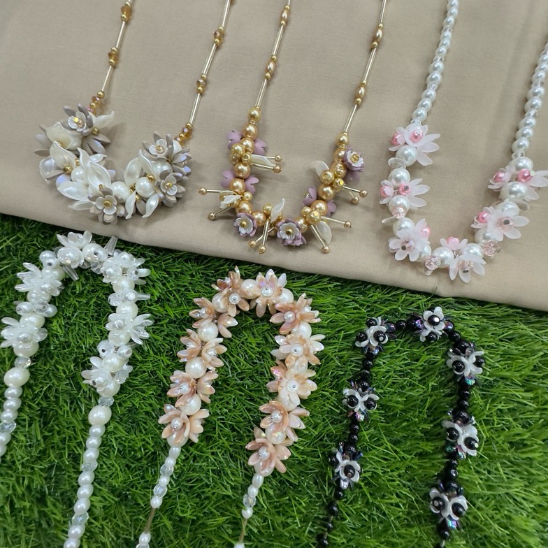 DISKON Kalung Hijab  Aksesoris Kalung  Kalung Mutiara Kristal Part 1