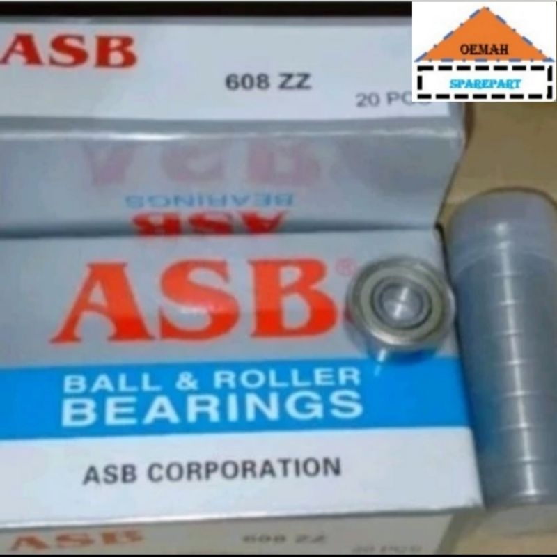 Bearing 608zz 608z Laher 608 zz ASB 608 tutup besi