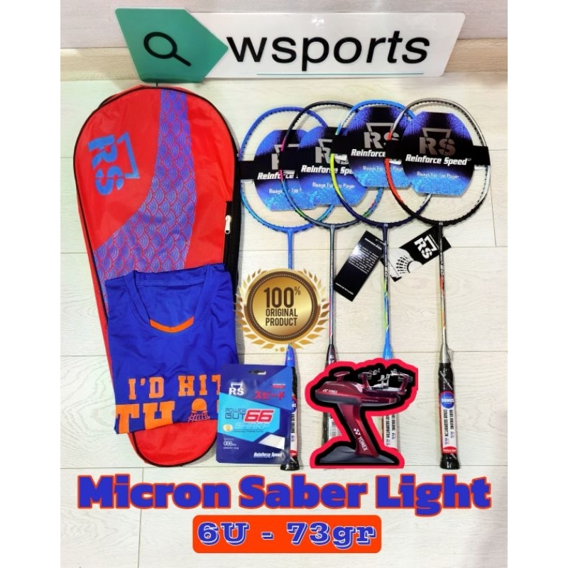 Raket Badminton RS MICRON SABER LIGHT 73gr 6U Original 2.0 3.0 5.0 6.0