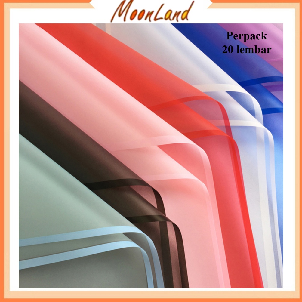 

Termurah 2 Lembar Kertas Buket Bunga Wrapping Paper Cellophane List Transparant Perpack Kb5