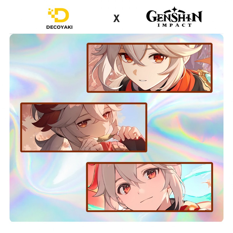Sticker Slap Hologram Kazuha Genshin Impact, Stiker Hologram Kazuha Genshin Impact