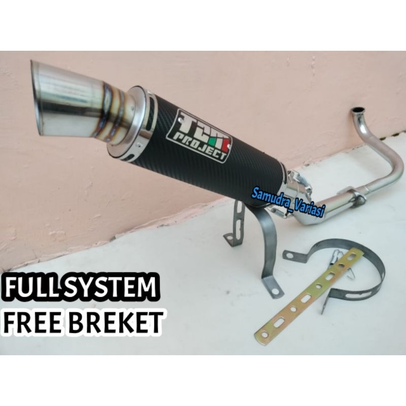 Knalpot Racing Tzm Karbon Full system Varian Beat karbu, Beat PGM-FI Old, Beat Pop, Beat Esp, Beat C