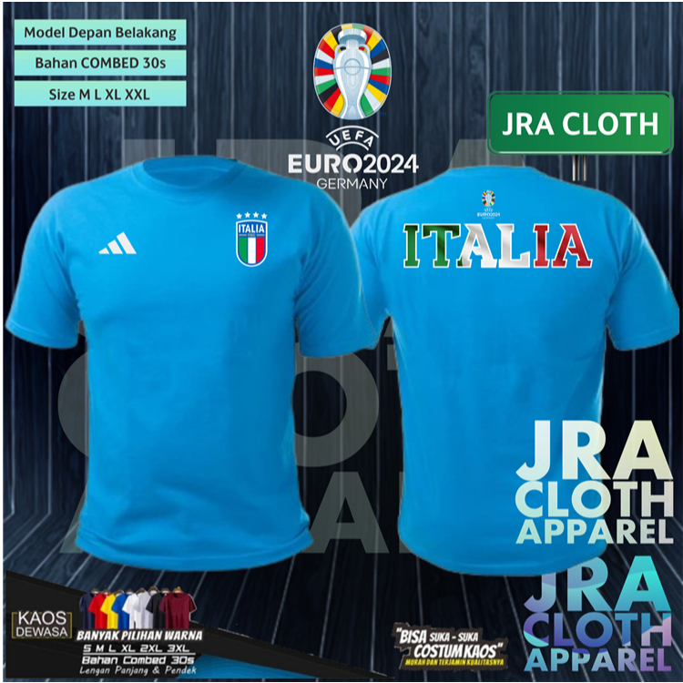 KAOS SHIRT BAJU EURO 2024 ITALIA ITALY HOME AWAY OFFICIAL