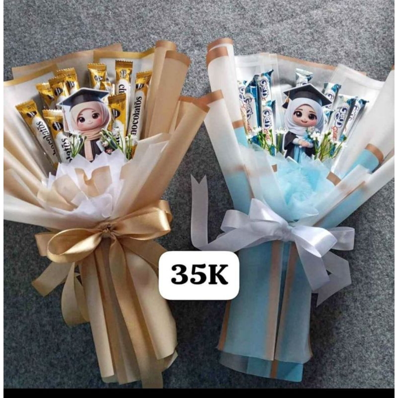 

(COD) Buket coklat ekononis toper wisuda free card