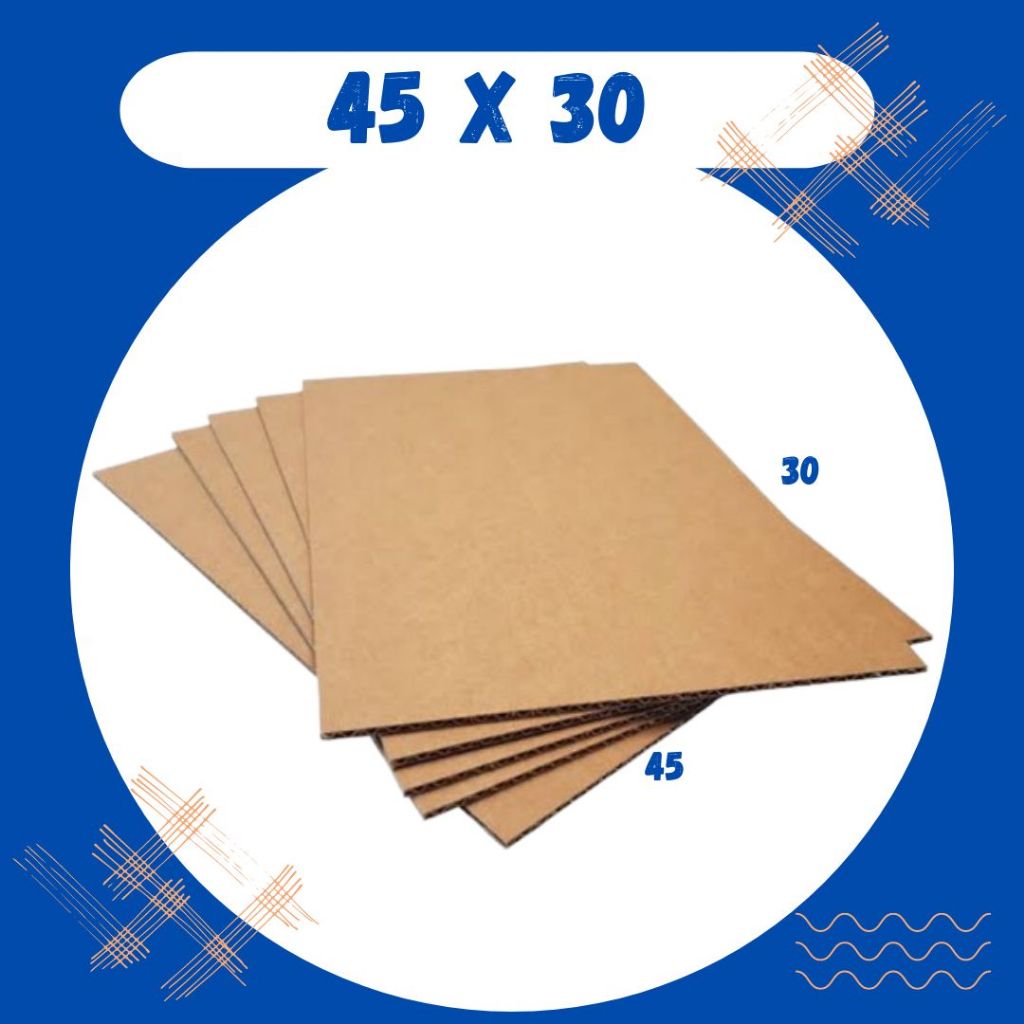 

Sheet 45x30 / 45x20 / 40x10 Lembaran Bahan Polos Single Wall Kardus Coklat Karton Packing