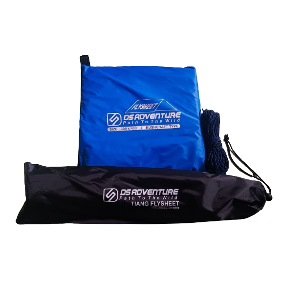 Flysheet Set 3x4 Bivak Set Ds adventure ( flysheet 3x4, tiang tenda,dan tali ) tenda darurat Paket l