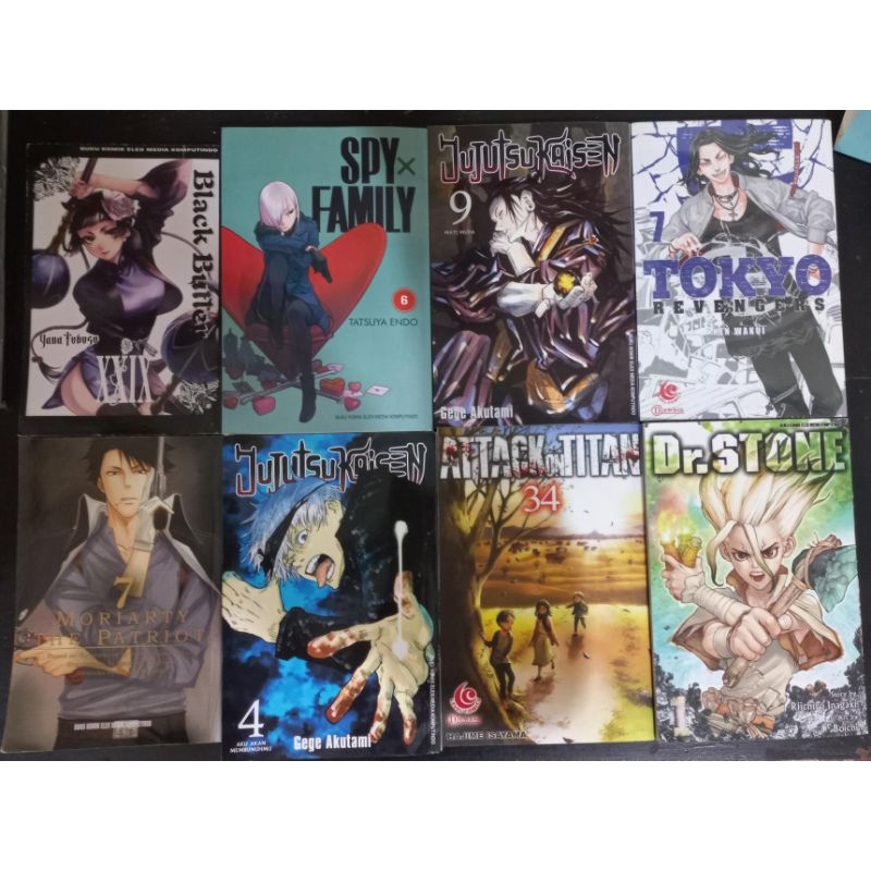 [ ready stock ] preloved manga komik anime indo ver mtp horimiya jjk tokrev dr.stone black butler