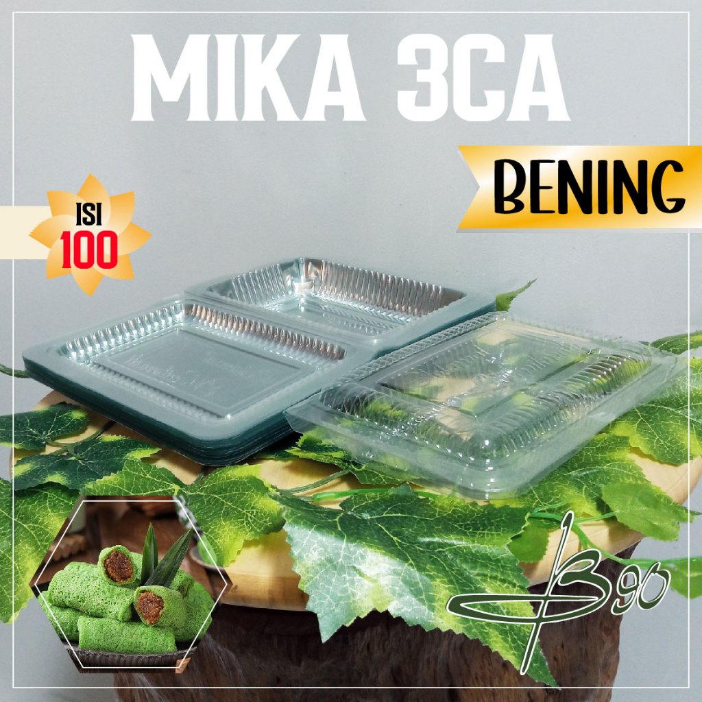 MIKA PLASTIK UKURAN 3CA / MIKA KEMASAN MAKANAN BENING (ISI 100)