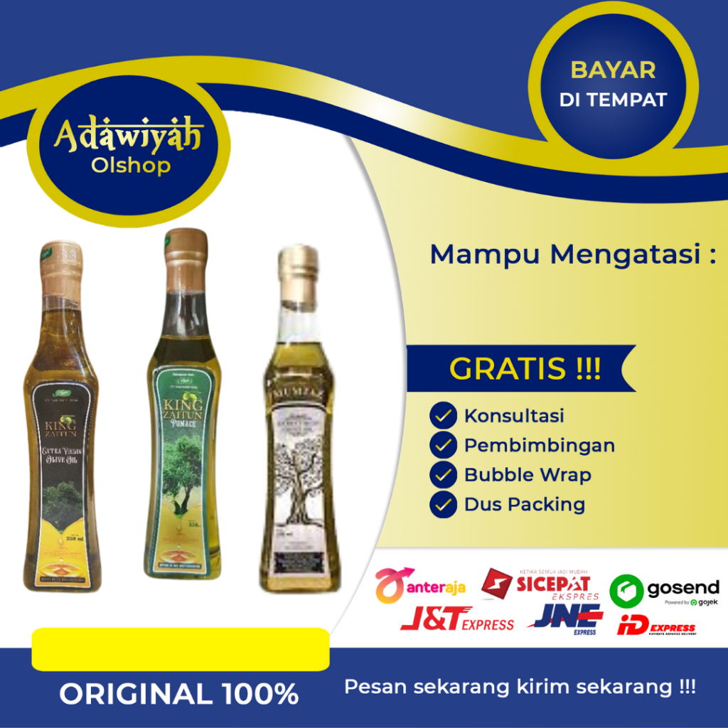 

Minyak Zaitun King Pomace Syifa | Zaitun King Pomace Syifa 350 ML | Meningkatkan Kekebalan Tubuh