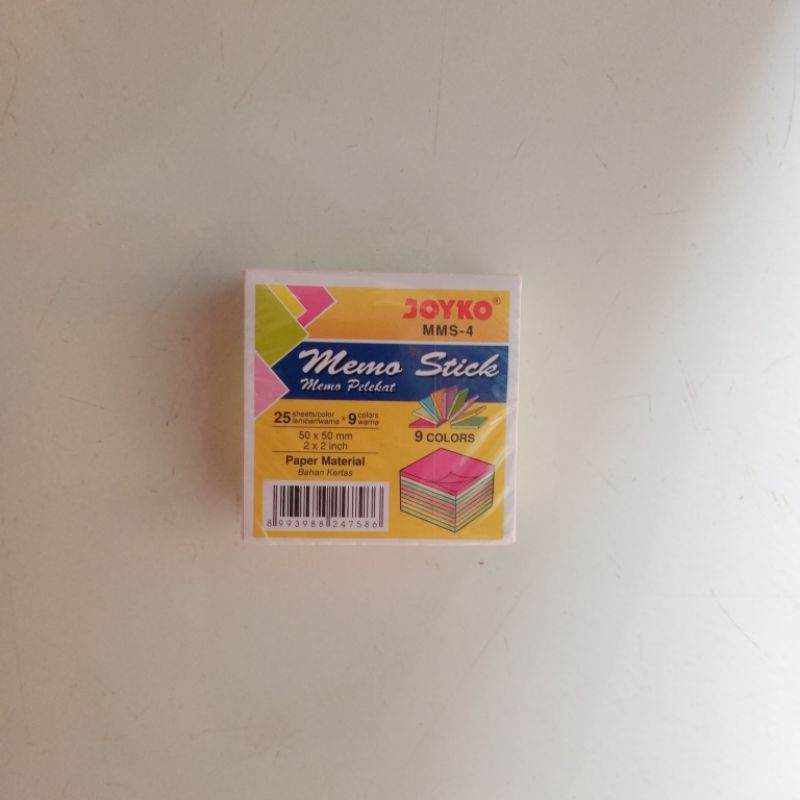 

MEMO STICKNOTE JOYKO 9 WARNA UK KECIL