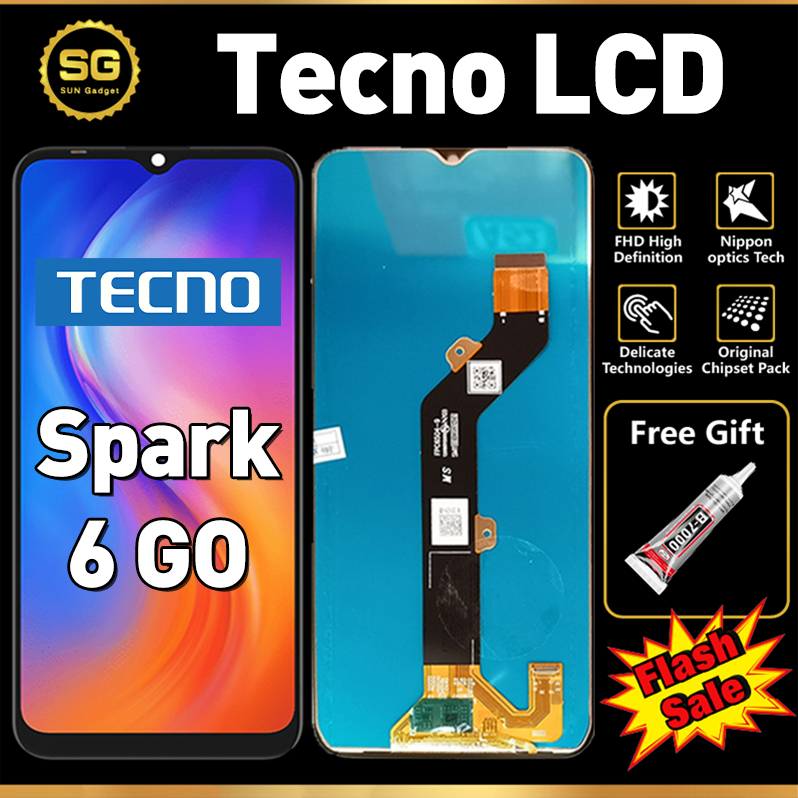LCD Tecno spark 6 go Original Touchscreen hp Tecno spark 6 go fullset ori asli cod