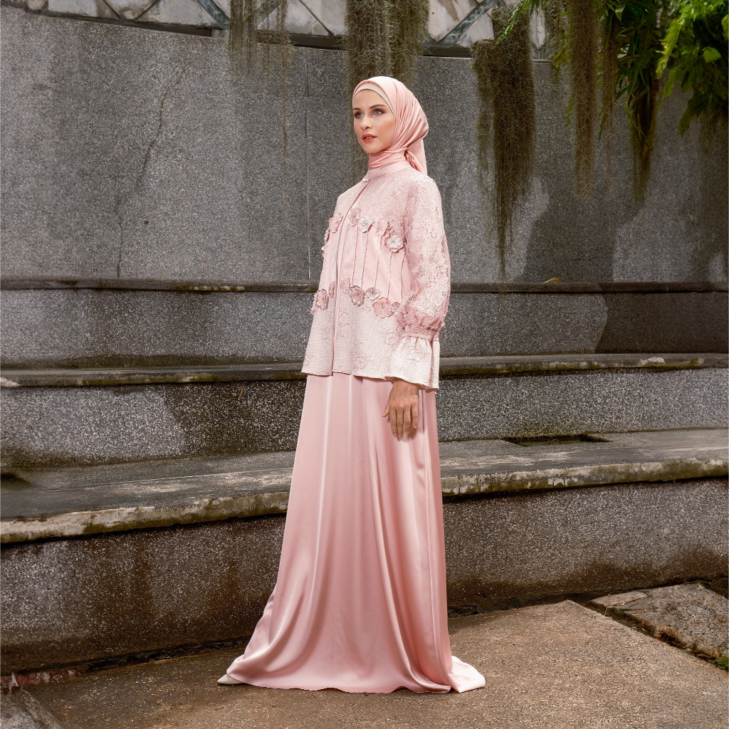 Shafira Gelayni Dress Dusty Pink | Gamis Muslim Panjang
