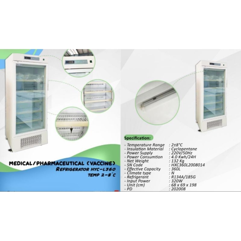 Blood Bank REFRIGERATOR Darah / kulkas darah NESCO HYCL360 Blood Bank NESCO Murah
