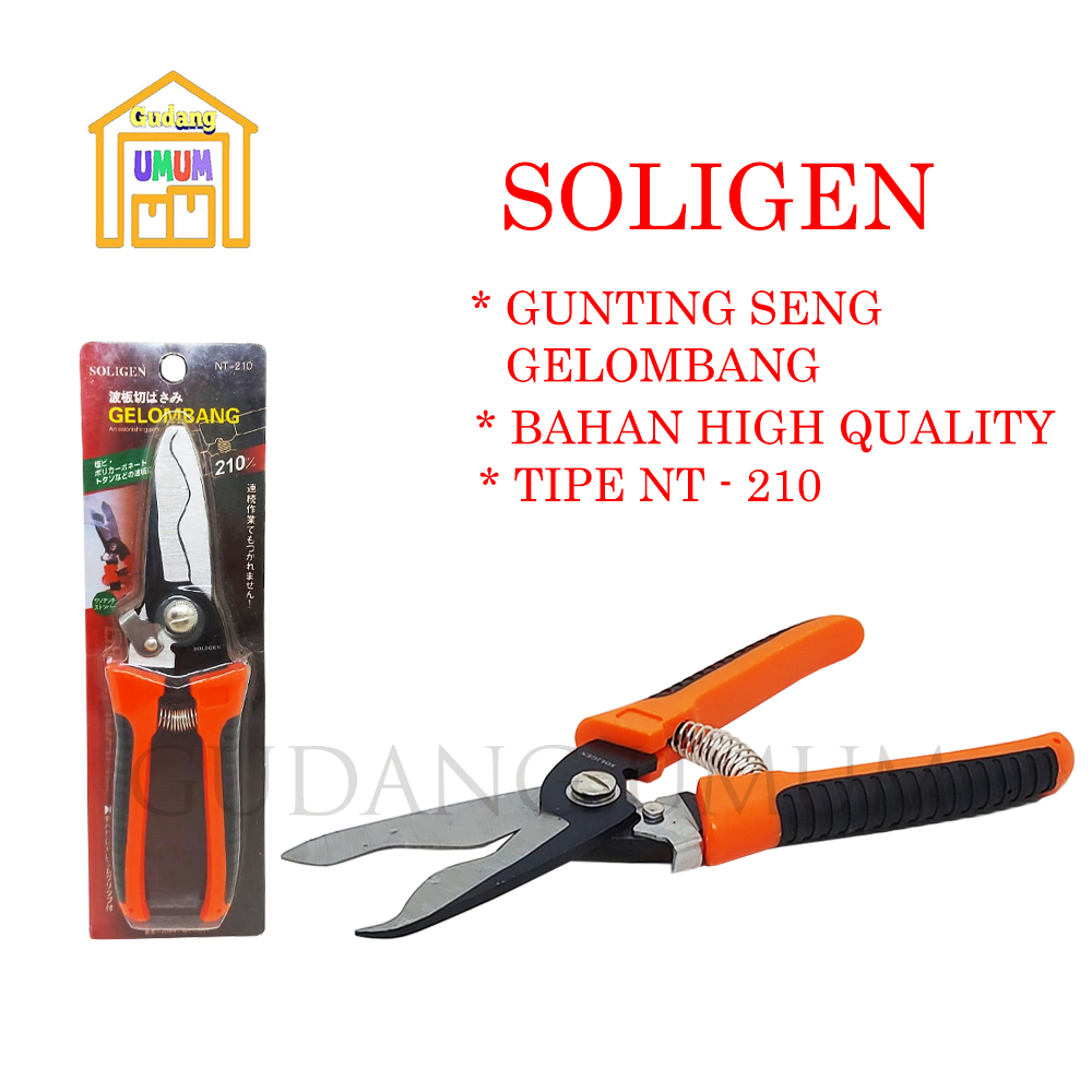 Gunting Seng Gelombang - Gunting Dahan - Gunting Serbaguna SOLIGEN NT-210