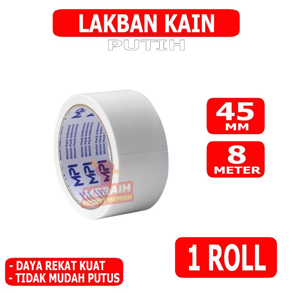 

Lakban Kain Putih Susu 8 Meter - Cloth Tape MPI Putih 45 mm x 8 m