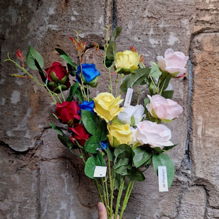 Bunga Mawar 3 Kuntum Rose Artificial Minimalis Home