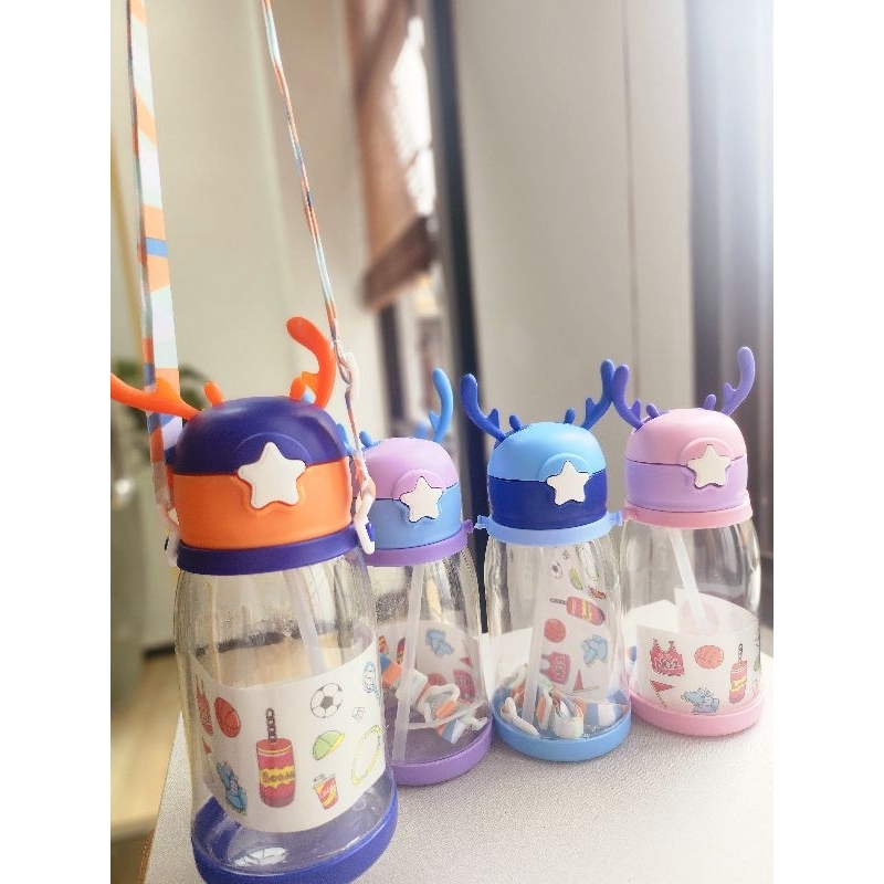 BOTOL MINUM ANAK TANDUK RUSA#FREE STIKER 2D#WARNA WARNI#FOOD GRADE