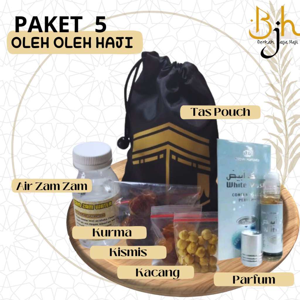 

PAKET 5 POUCH Oleh-oleh haji dan umroh / Pasuhe / Parfume 6ml