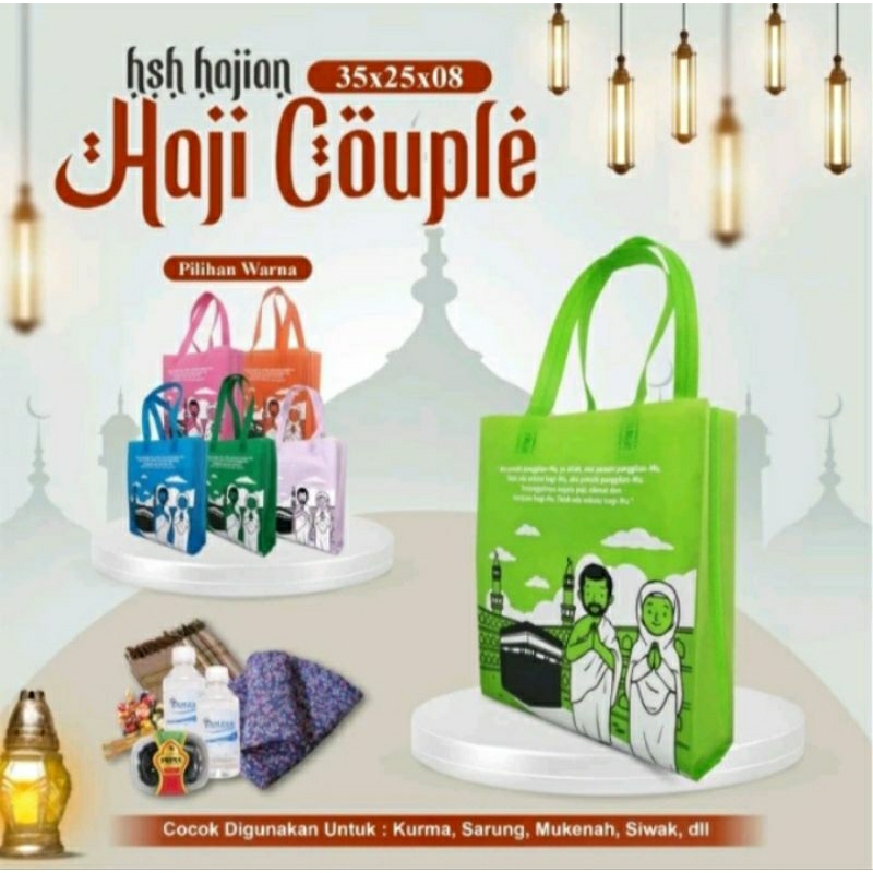 

Tas souvenir oleh oleh haji dan umroh sablon tanah suci ukuran sedang / besar