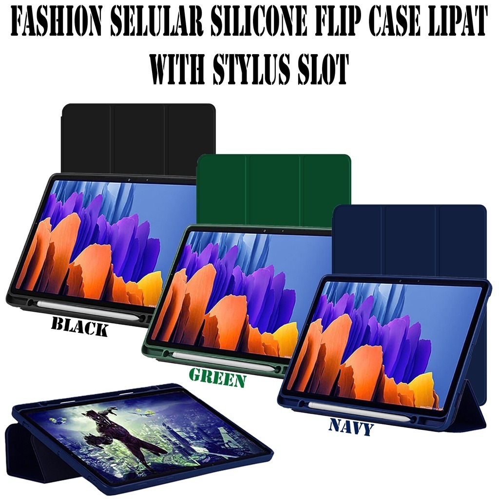 FS Silicone Flip Case Lipat Stylus Slot For Apple iPad Mini 1 /Mini 2 /Mini 3 /Mini 4 /Mini 5 FS Fli