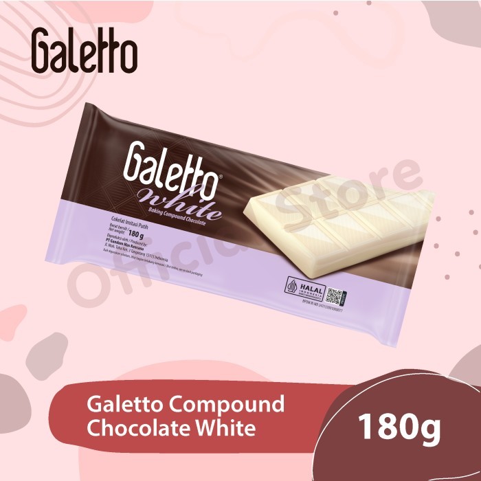 

Galetto White Compound 180gr (Coklat Blok Putih)