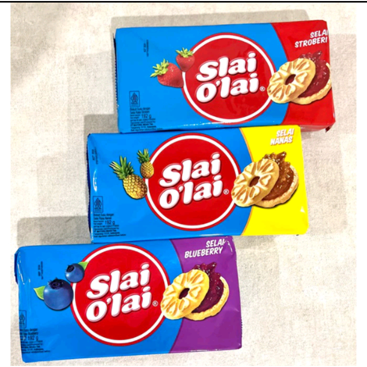 

slai olai selai biskuit 192gr strawberry blueberry pinapple stroberi nanas