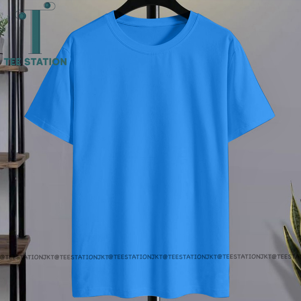 KAOS POLOS TURKISH BLUE BIRU T-SHIRT FASHION WANITA PRIA COWOK CEWEK KATUN PREMIUM DISTRO LENGAN PEN