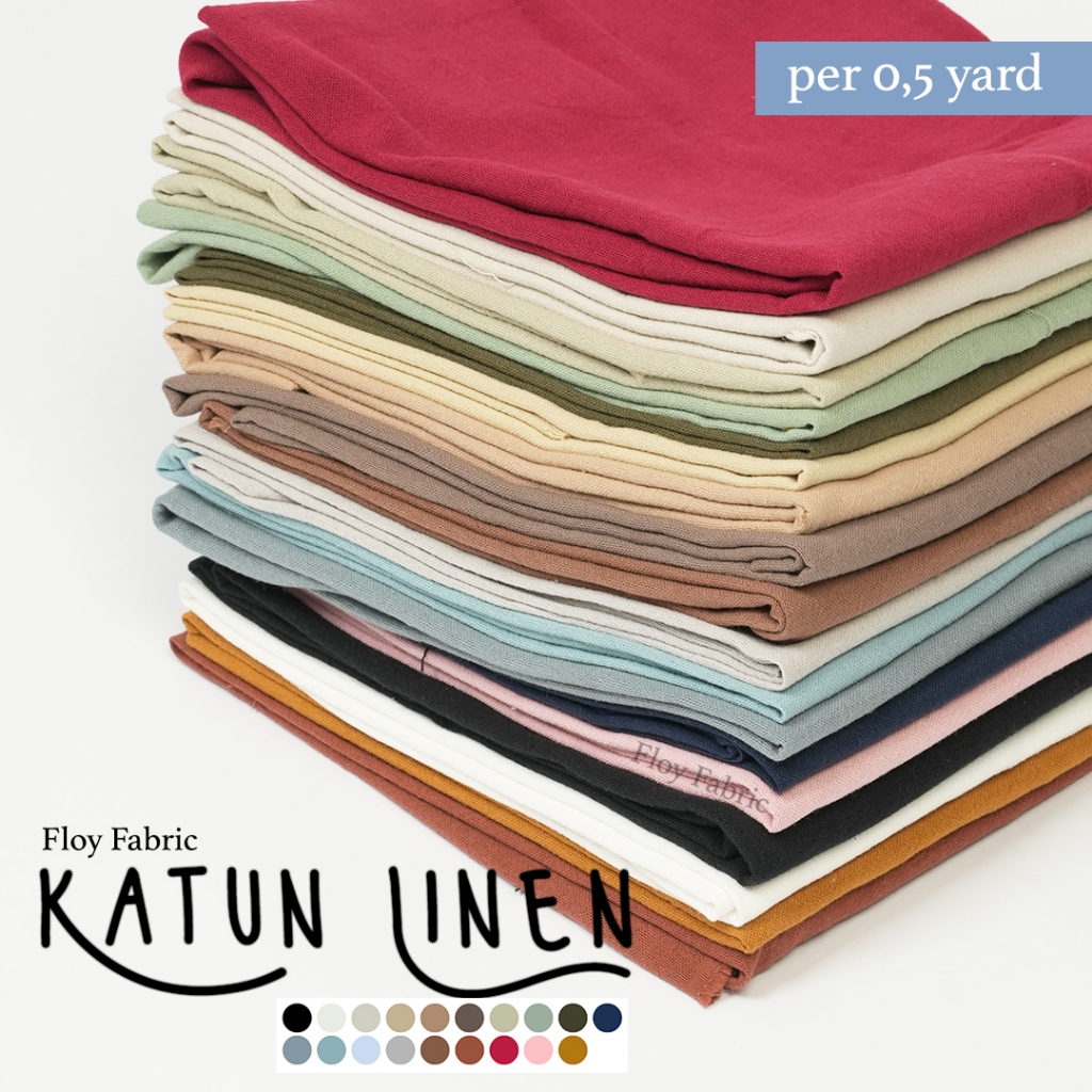 Floy fabric KATUN LINEN PER 0,5 YARDAN kain katun eceran bahan atasan kulot