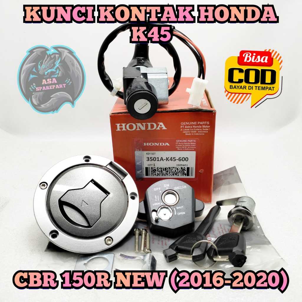 Kunci Kontak + Tutup Tangki K45 Asli Original motor Honda CBR150R New CBR 150R LED , CBR 150 R Facel