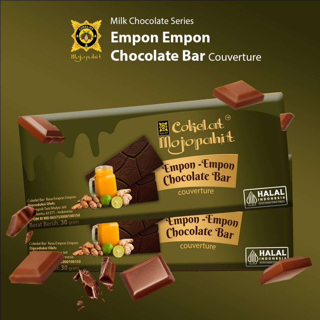 

COKELAT MOJOPAHIT I WEDANG EMPON EMPON CHOCOLATE BAR COUVERTURE 30 gr I MILK CHOCOLATE SERIES