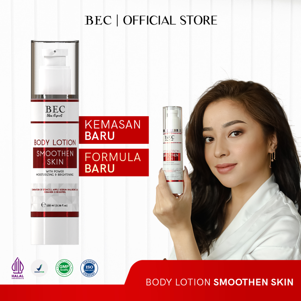 BEC Skin Expert - Body Lotion Smoothen Skin with Power Moisturizing & Brightening ( memudarkan strec