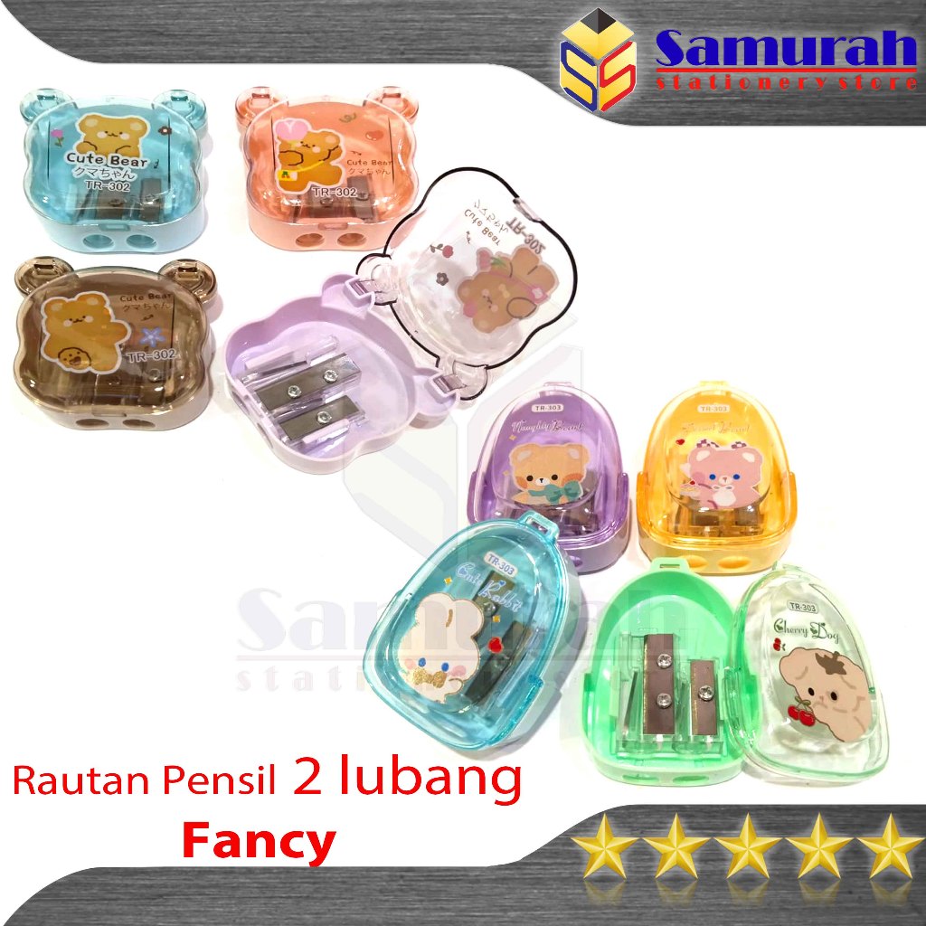 

Rautan Pensil Fancy Motif Lucu 2 Lubang TR 302 - 303 / Serutan Pinsil Kayu Pencil Sharpener 2 Hole Cute Fancy