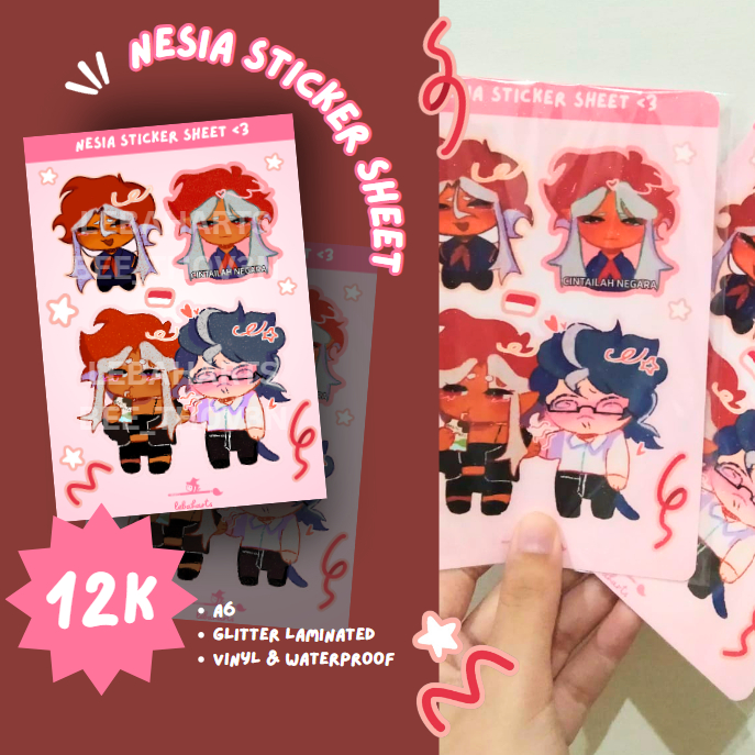 

OC CH NESIA STICKER SHEET [BEE_TH0V3N/LEBAHARTS]