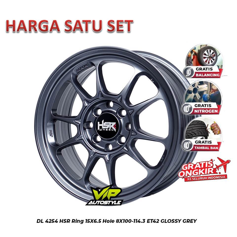 Velg Mobil R15 Vios Rocky datsun go Brio Avanza Xenia Freed kijang kapsul Ring 15 HSR DL glosy grey