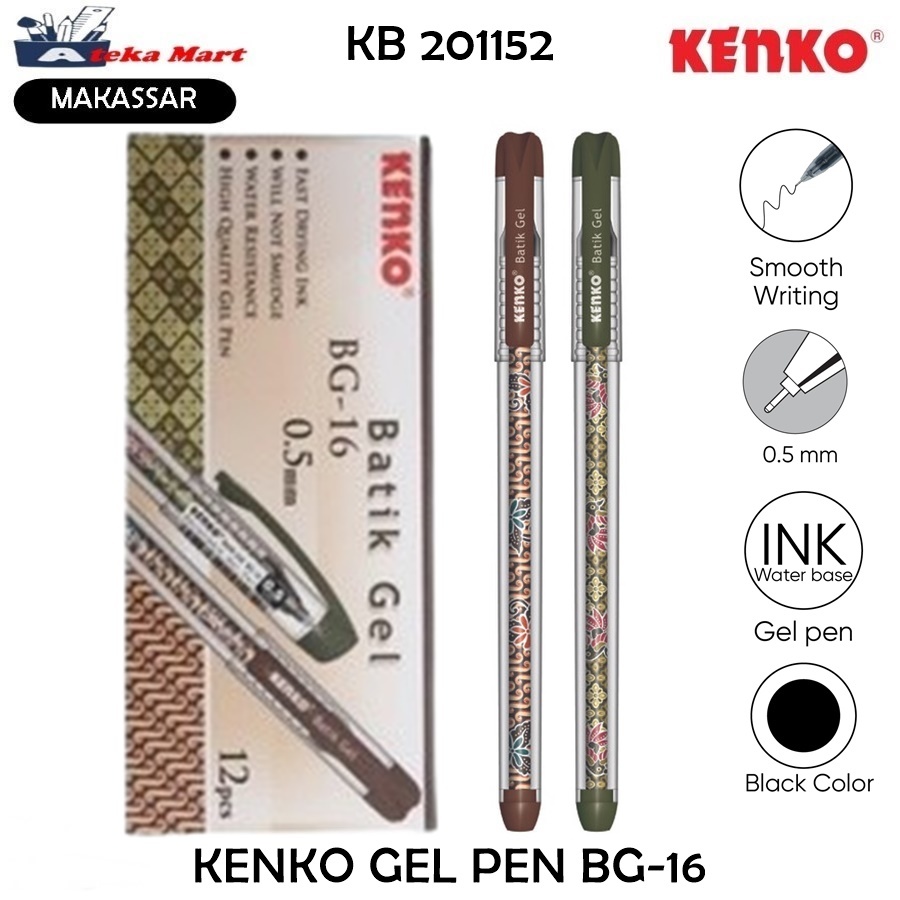 

[BOX/12PCS] KENKO GEL PEN BG-16 BATIK