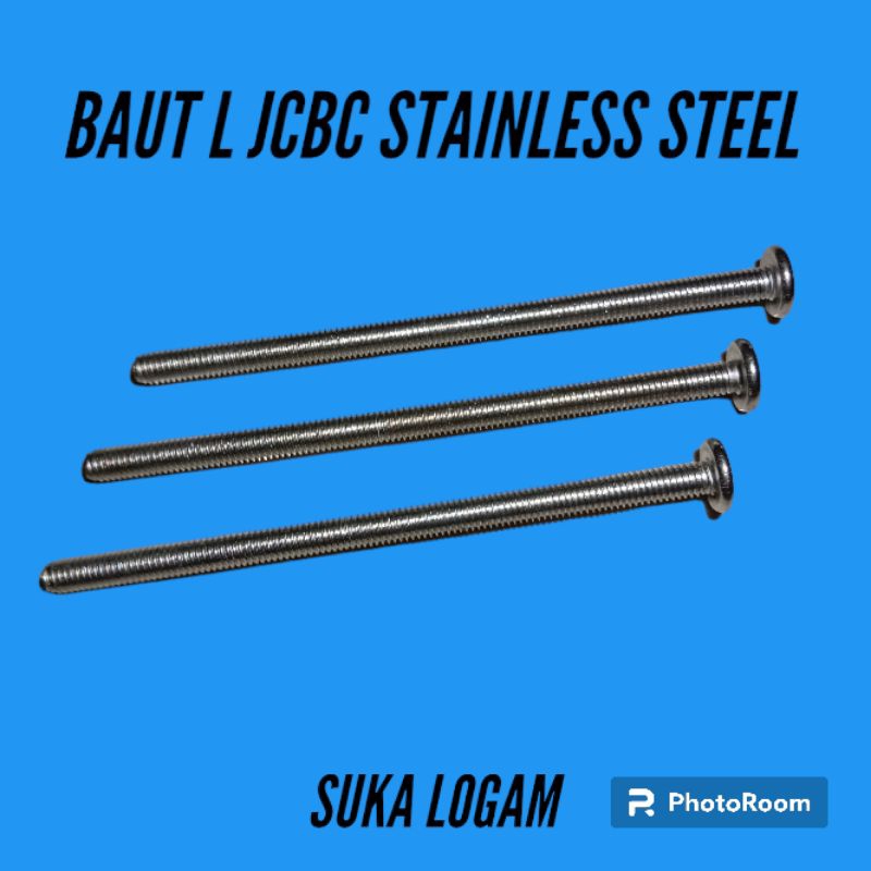 Baut L JCBC M6 x 110 ( FULL DRAT ) Furniture Connector Stainless Steel 304. Kunci L5