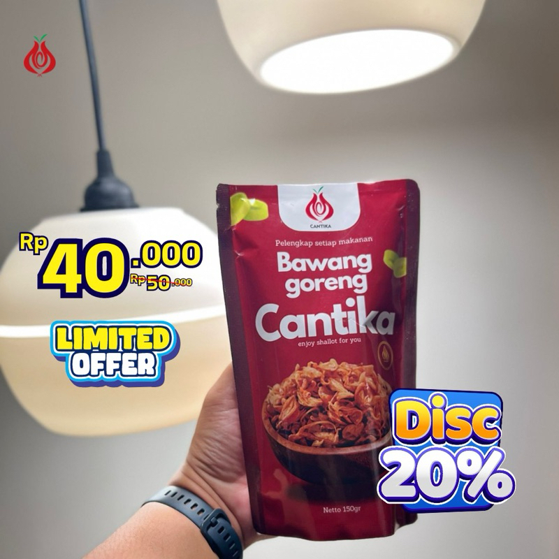 

Bawang Goreng Cantika asli tanpa tepung | POUCH 150gr