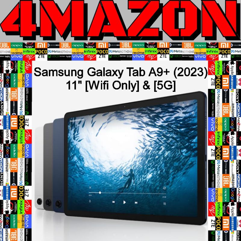{RESMI®} Samsung Galaxy Tab A9+ [Snapdragon 695 5G Chip] (2023) 11" [Wifi Only] & [5G] (4/64 GB) & (