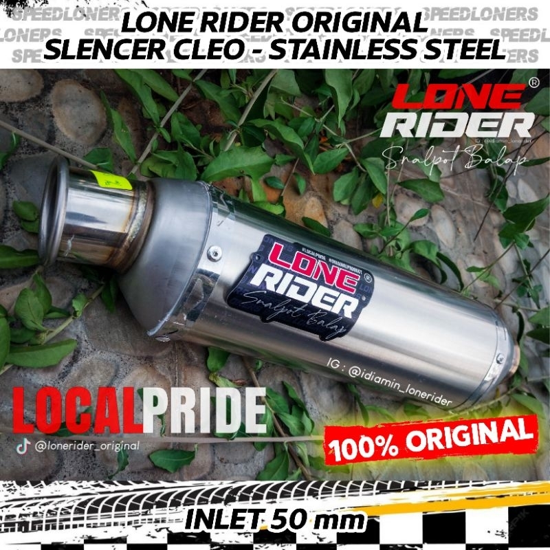 Knalpot Lone Rider Original Silincer Trioval Cleo Inlet 50 mm