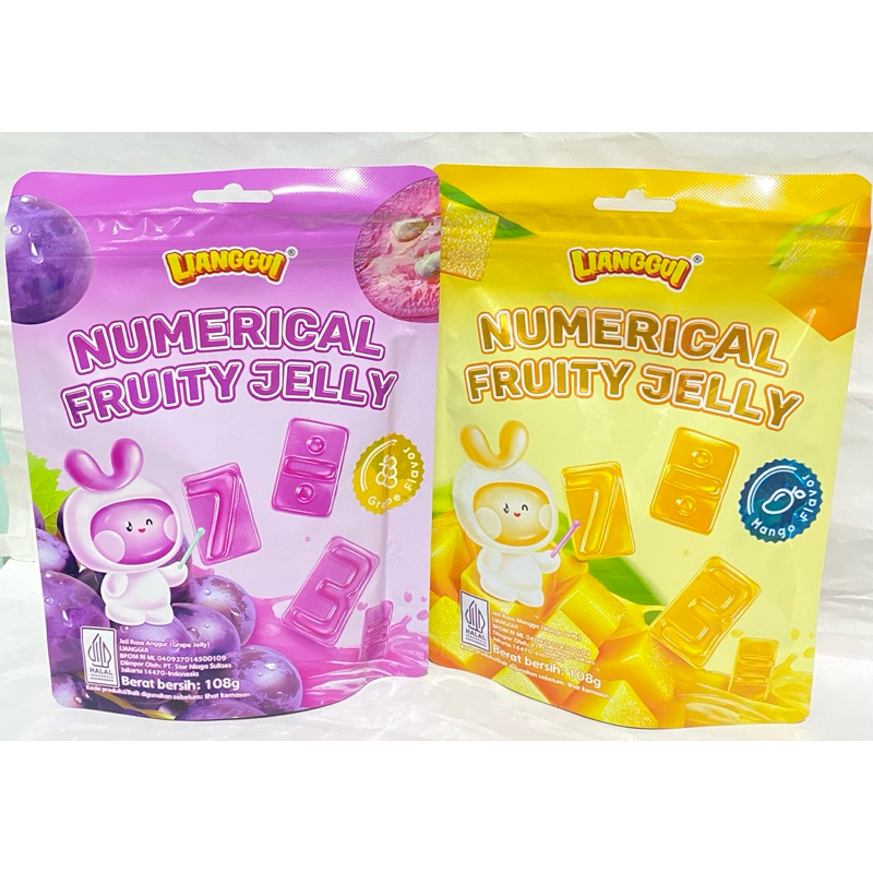 

LIANGGUI NUMERICAL FRUITY JELLY JELI AGAR RASA ANGGUR MANGGA STRAWBERRY BENTUK ANGKA 108 GRAM