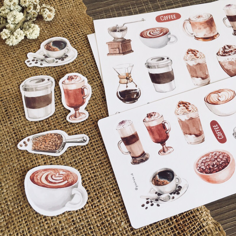 

Kopi Cafe Coffee Deco Sticker Scrapbook Journal Stiker by Postale