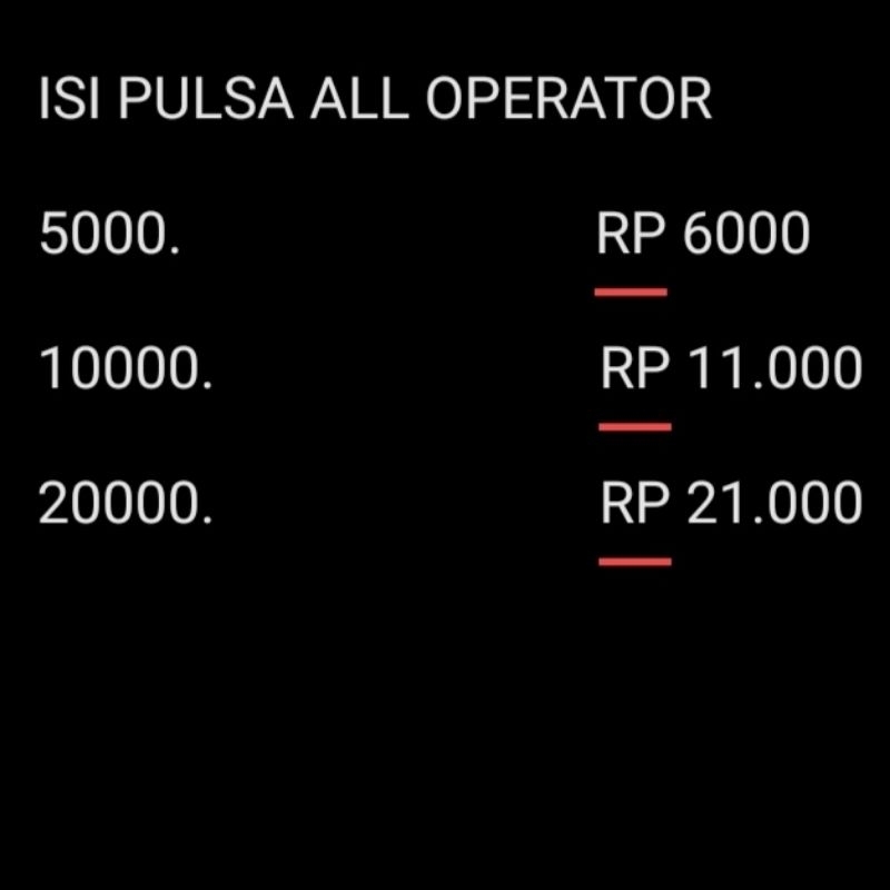 ISI PULSA ALL OPERATOR TERMURAH