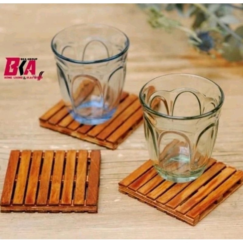 tatakan gelas kayu palet / coaster sabun / tempat sabun batang / tatakan multifungsi
