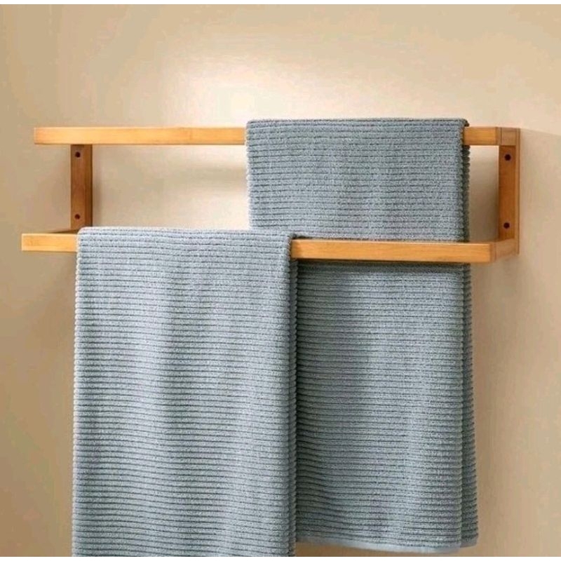 Handuk gantung dinding estetik / Rak jemuran handuk towel /Jemuran handuk/ Rak gantungan handuk kayu